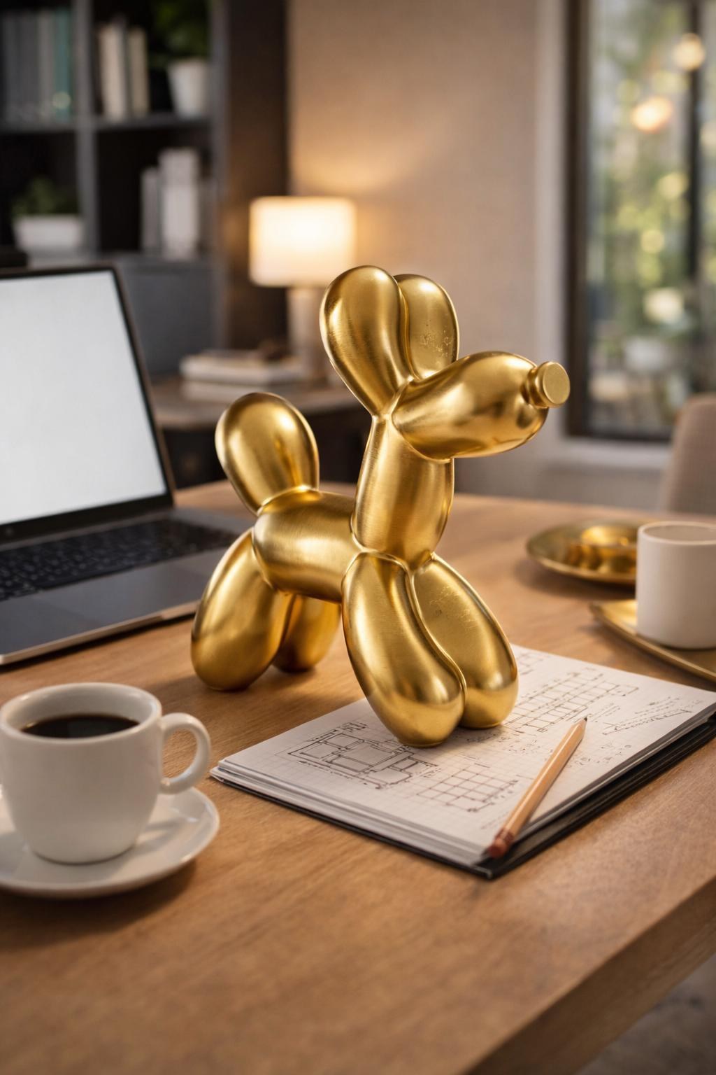 Altın Balon Köpek Heykeli – Salon